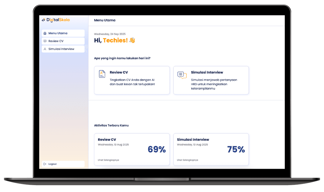 Unggah CV, sistem langsung analisis otomatis.